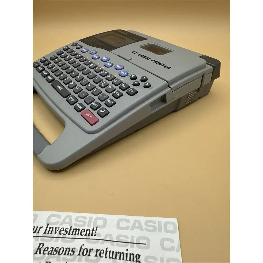 Casio KL-750 EZ-Label Printer Thermal Label Maker 2 Line Powers On
